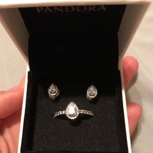 Pandora ring and earrings